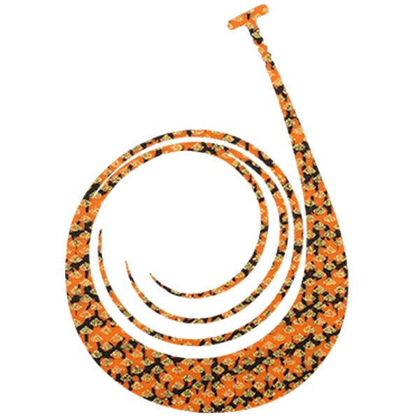 JACKALL BINBIN DAMA CUSTOM NECKTIE KING CURLY (2pcs / pack) F-0324 STRIPED ORANGE GOLD GLITTER