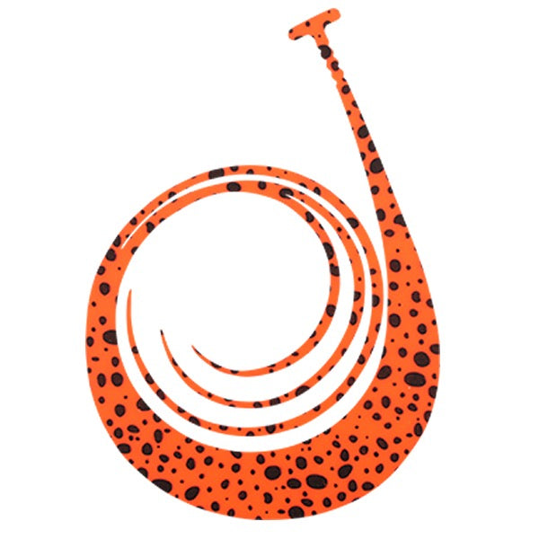 JACKALL BINBIN DAMA CUSTOM NECKTIE KING CURLY (2pcs / pack) F-0326 BRIGHT ORANGE DOT