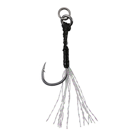 DUO DRAG METAL CAST ASSIST HOOK SINGLE CLEAR TINSEL #8 (5 pcs/pack)
