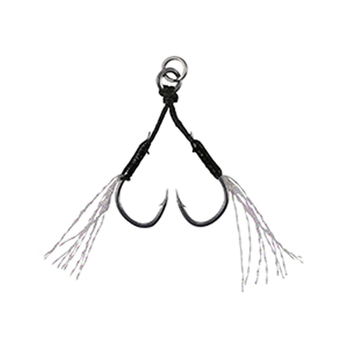 DUO DRAG METAL CAST ASSIST HOOK DOUBLE CLEAR TINSEL #8 (3 pcs/pack)