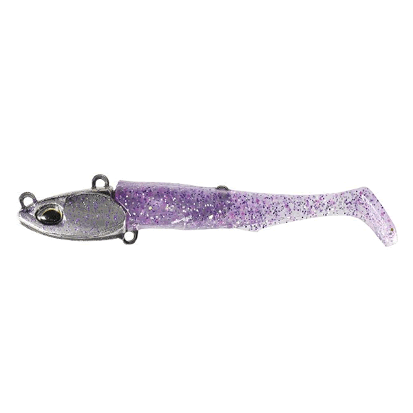 DUO BEACH WALKER JUMGO SET 3" 27g MCC0748 UV SILVER PURPLE GLITTER + CLEAR PURPLE
