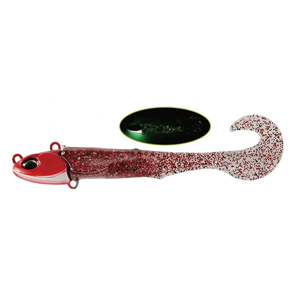 DUO BEACH WALKER JUMGO GRUB SET 3" 21g ACC0876 UV GALAXY RED GLOW