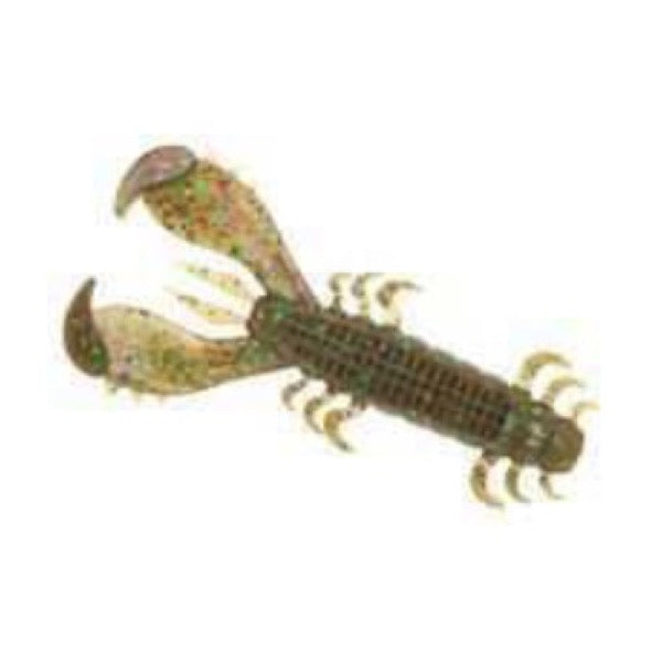 deps MS Craw 3.6" Length: 3.6" (91mm) (8 pcs/pack) #115 Green Pumpkin / Purple & Green Flake