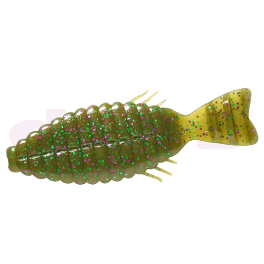 deps BULLFLAT 3" (6 pcs/pack) #115 GREEN PUMPKIN　PURPLE GREEN FLAKES