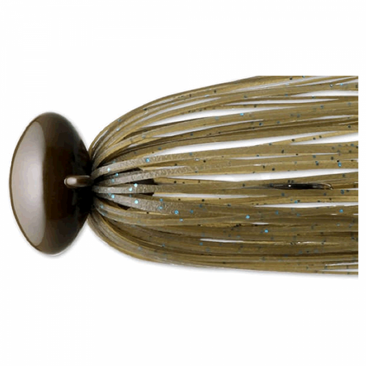 deps HEAD LOCK JIG 1oz 1oz Silicone Fine Skirt #67 GREEN PUMPKIN/BLUE FLAKE