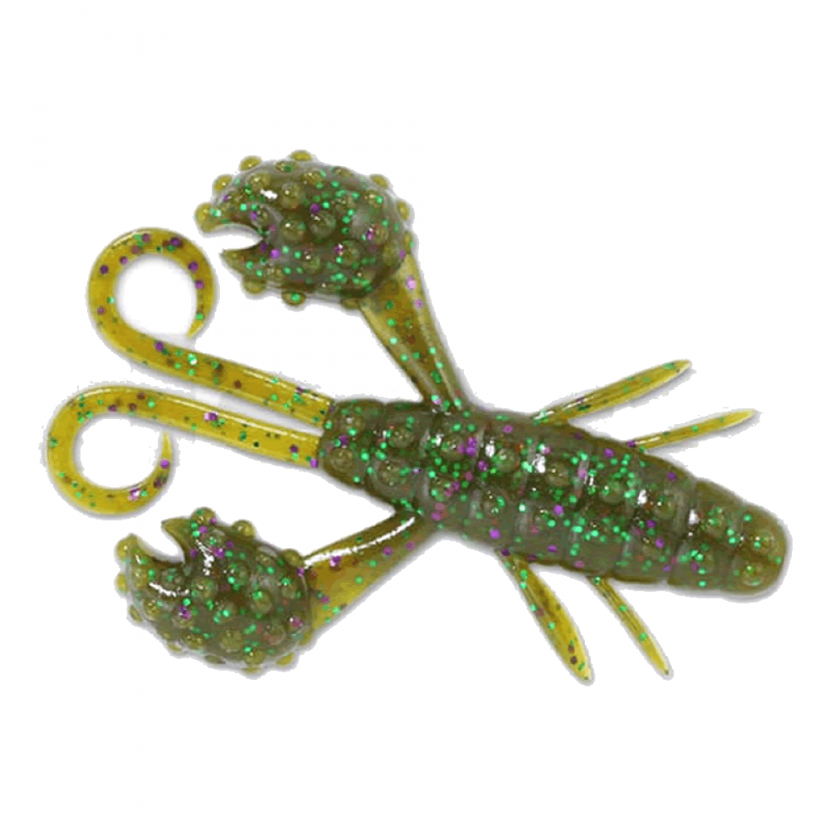 deps BECKON CRAW 3.5" (5 pcs/pack) #115 GREEN PUMPKIN/PURPLE & GREEN FLAKE