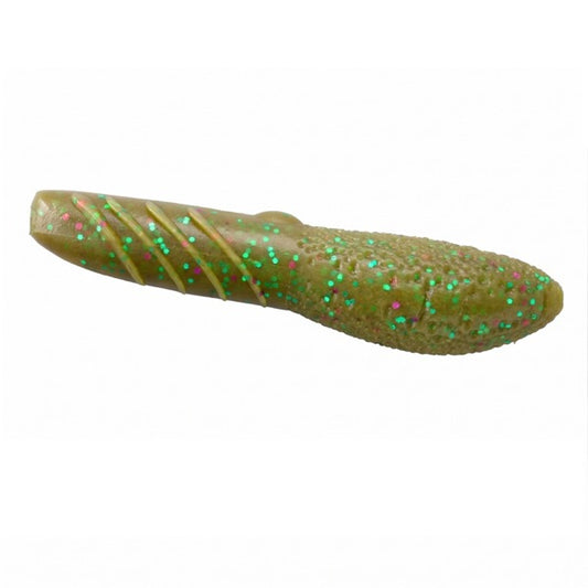 deps Cover Scat 4" Length: 4" (102mm) / Weight: 26g (5 pcs/pack) #115 Green Pumpkin / Purple & Green Flake