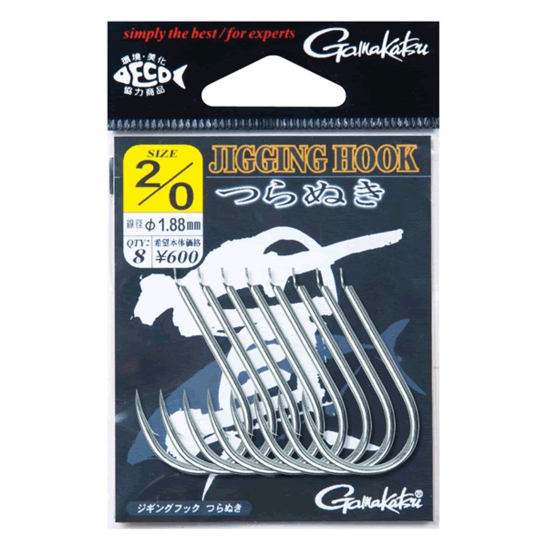 Gamakatsu JIGGING HOOK TURANUKI #1/0 (8 pcs/pack) SILVER fishing terminal tackle