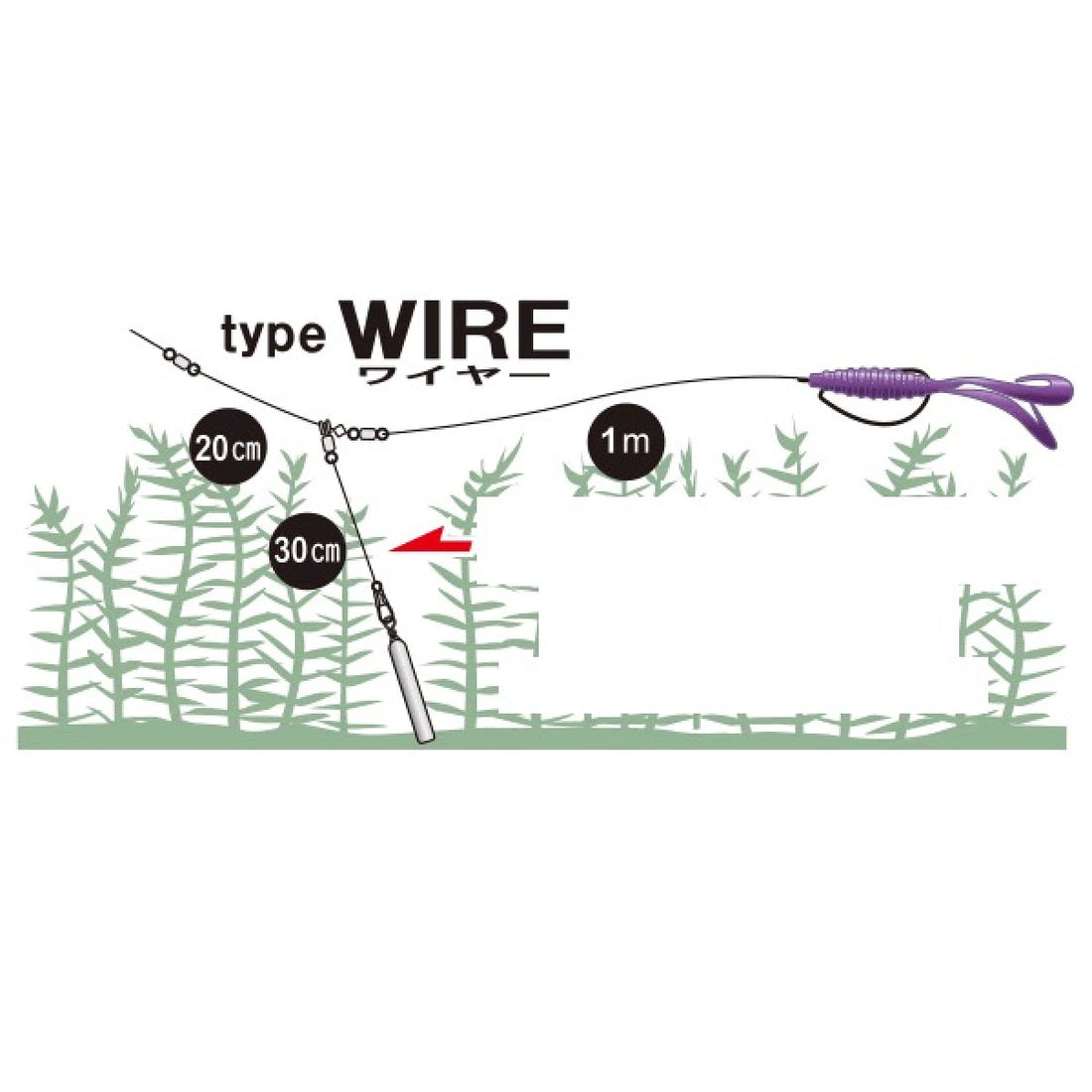 Gamakatsu RUN＆GUN CAROLINA TYPE WIRE #4/0 - 4 RG109 (2 pcs/pack) fishing terminal tackle — photo 2