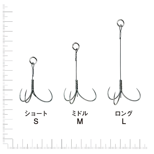 Gamakatsu Assist Hook SABER KATTOU Short (2 sets/pack) SILVER fishing terminal tackle — photo 2