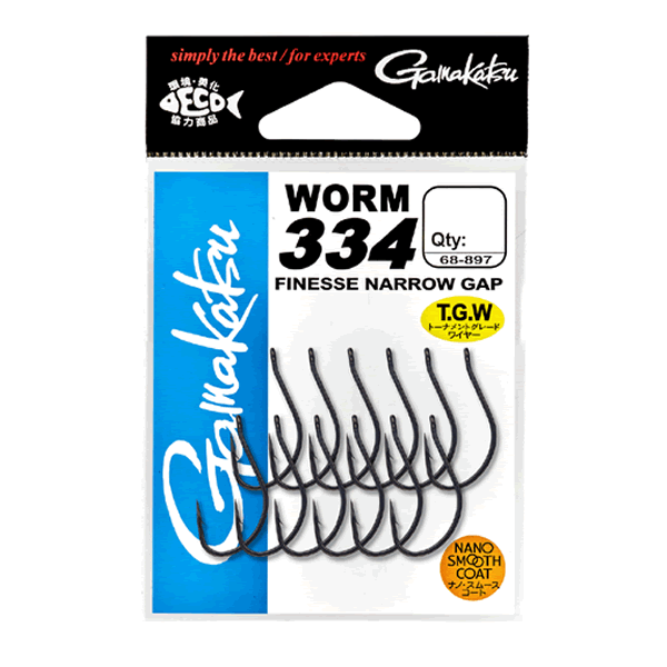 Gamakatsu WORM 335 #4 (12 pcs/pack) NANO SMOOTH COAT