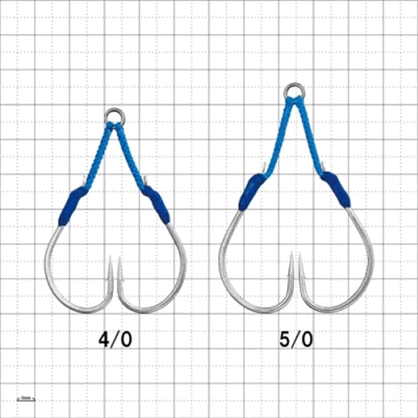 Gamakatsu Assist Hook KINKAI MS-NEO Double Short #4/0 (2 sets/pack) SILVER fishing terminal tackle — photo 2