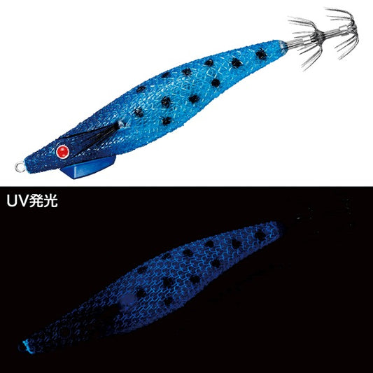 Gamakatsu SPEEDMETAL EGI DROPPER SLIM 95 TYPE F #33 PURPLE HEAD / BLUE BLACK SPOT