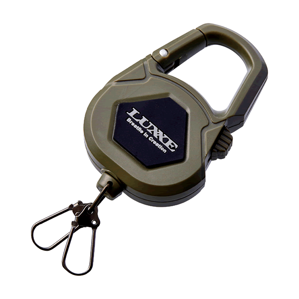 Gamakatsu LE137 LOCKING CORD REEL 73 x 45 x 17mm #2 ARMY GREEN fishing accessory