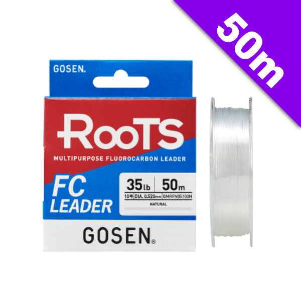 GOSEN ROOTS FC LEADER 12lb (#3) - 50m NATURAL fishing line