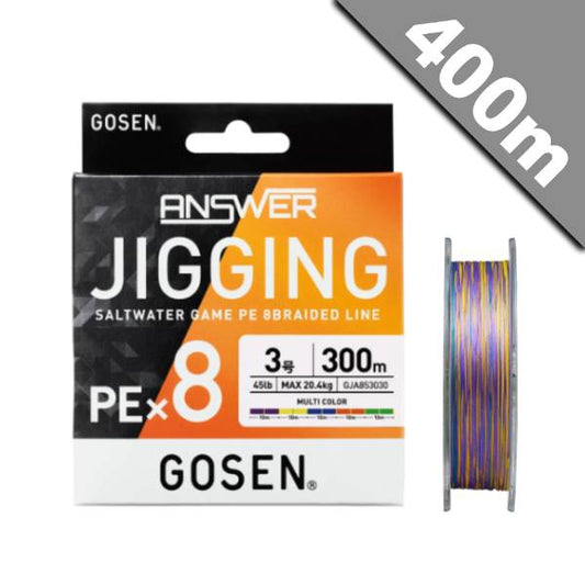 GOSEN ANSWER JIGGING PE x8 #0.8 (16 lb) - 400m PE 5 COLORS