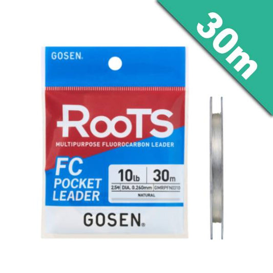 GOSEN ROOTS FC POCKET LEADER #1 (4 lb) - 30m FLUOROCARBON NATURAL
