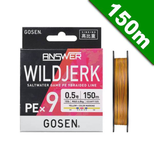 GOSEN ANSWER WILDJERK PE x9 SINKING #0.6 (12 lb) - 150m PE YELLOW COLOR MARKING