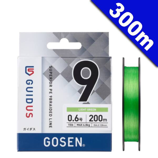 GOSEN GAIDASU PE×9 #0.6 (15 lb) - 300m LIGHT GREEN fishing line