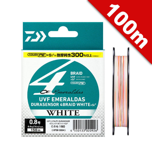 DAIWA UVF EMERALDAS DURA SENSOR X4 WHITE + Si2 #0.6 (10 lb) - 100m PE WHITE