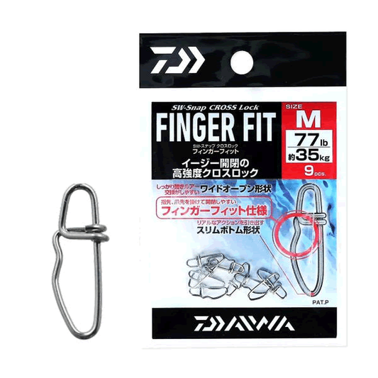 DAIWA SW SNAP CROSS LOCK FINGER FIT M (9 pcs/pack)