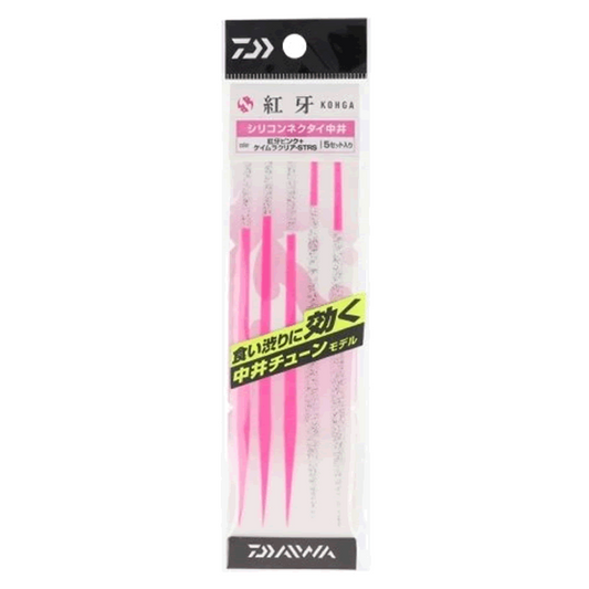 DAIWA KOHGA SILICONE NECKTIE NAKAI TUNE STR SLIM STRAIGHT SLIM (5 pcs/pack) KOHGA PINK＋UV CLEAR