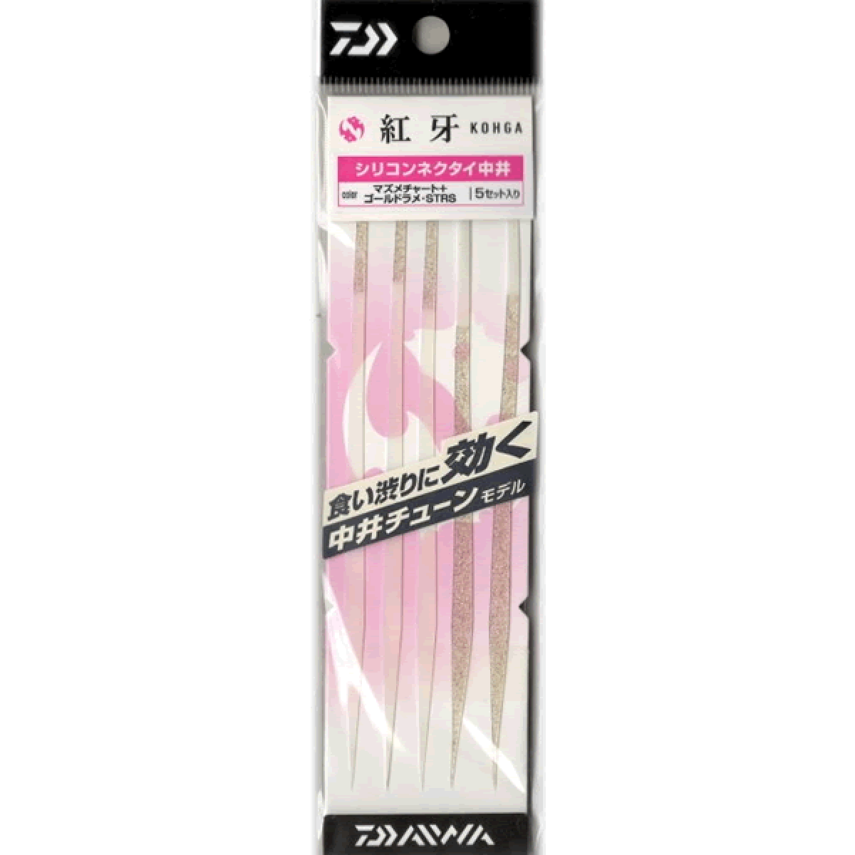 DAIWA KOHGA SILICONE NECKTIE NAKAI TUNE STR SLIM STRAIGHT SLIM (5 pcs/pack) MAZUME CHART＋GOLD LAME