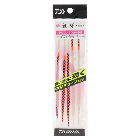 DAIWA KOHGA SILICONE NECKTIE NAKAI TUNE STR SLIM STRAIGHT SLIM (5 pcs/pack) ICHIMATSU ORANGE＋GOLD LAME