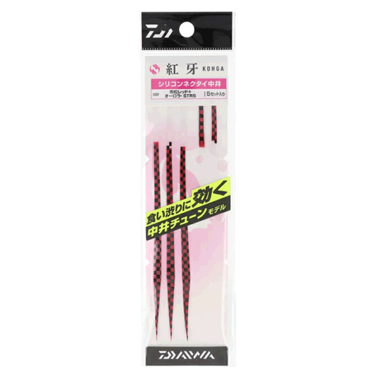DAIWA KOHGA SILICONE NECKTIE NAKAI TUNE STR SLIM STRAIGHT SLIM (5 pcs/pack) ICHIMATSU RED＋AURORA