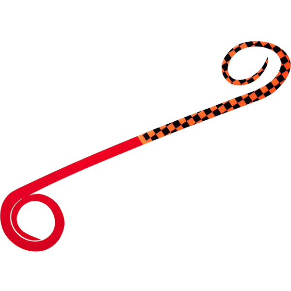 DAIWA KOHGA SILICON NECKTIE TWIN CURLY R CHECKERS ORANGE + KOHGA RED