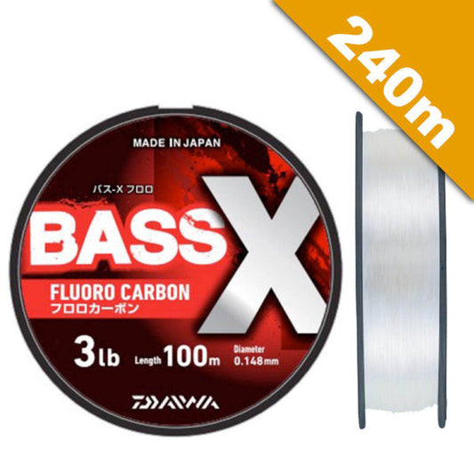 DAIWA BASS-X FLUORO #2.5 (10 lb) - 240m Fluorocarbon Natural - Britannic Trade