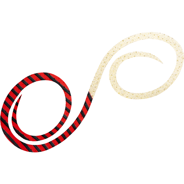 DAIWA KOHGA SILICON NECKTIE 3D Y.S. TWIN CURLY 500mm RED ZEBRA+GOLD LAME