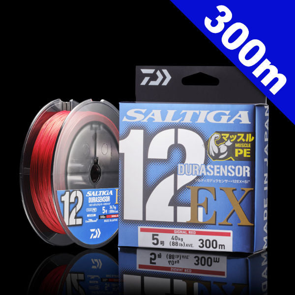 DAIWA UVF SALTIGA DURA SENSOR 12EX+Si3 #3 (55 lb) - 300m PE Signal Red