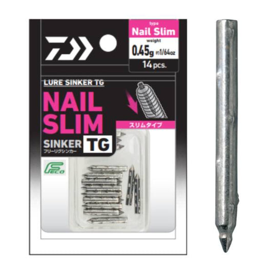 DAIWA LURE SINKER TG NAIL SLIM 0.45g (1/64oz) (12 pcs/pack)