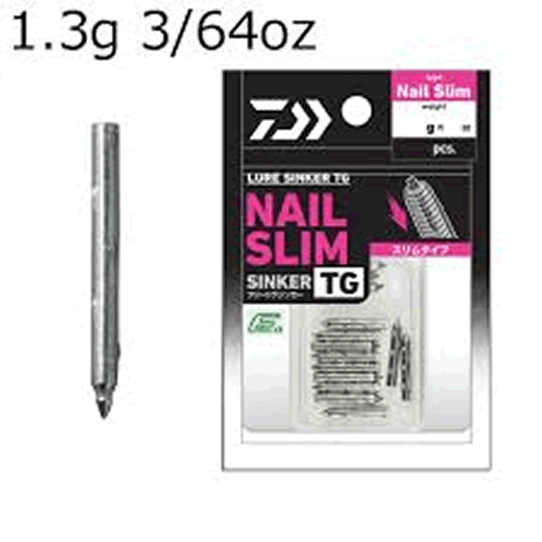 DAIWA LURE SINKER TG NAIL SLIM PRO 1.3g(3/64oz) (15 pcs/pack)