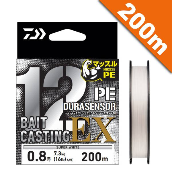DAIWA BAITCASTING DURASENSOR X12 EX+SI3 #1.2 (27 lb) -200m Super White
