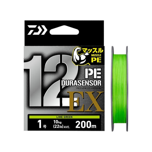 DAIWA 26 UVF PE DURASENSOR X12EX + SI3 LIME GREEN #0.5 (9.9lb) - 200m PE LIME GREEN