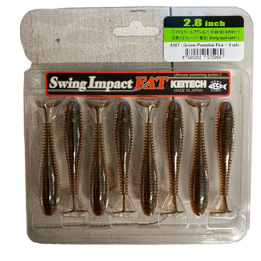 KEITECH SWING IMPACT FAT 2.8" 3.5g (8 pcs/pack) #438 GREEN PUMPKIN FIRE