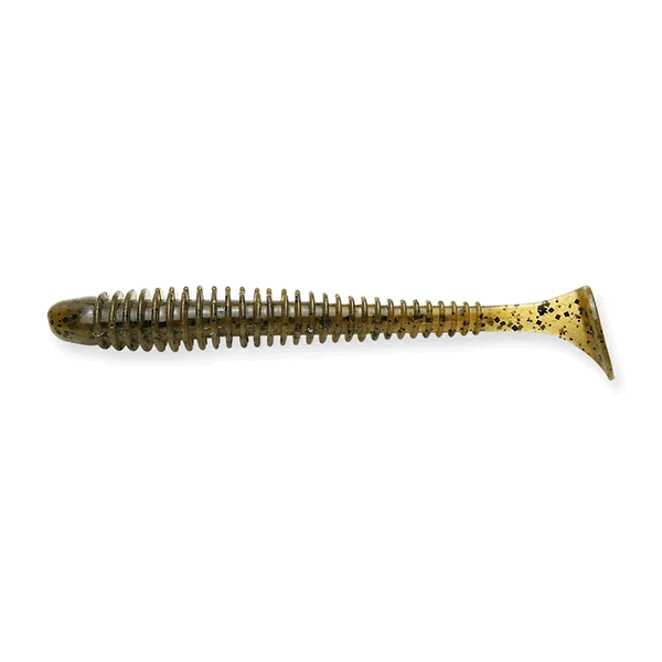 KEITECH Swing Impact 4.5" Length: 4.5" (114mm) (6 pcs/pack) #101 Green Pumpkin Pepper