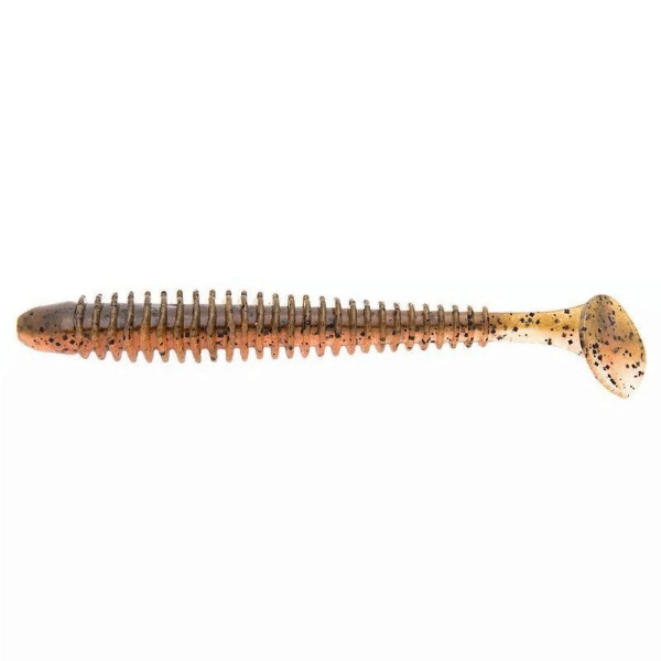 KEITECH Swing Impact 4.5" Length: 4.5" (114mm) (6 pcs/pack) #438 Green Pumpkin Fire