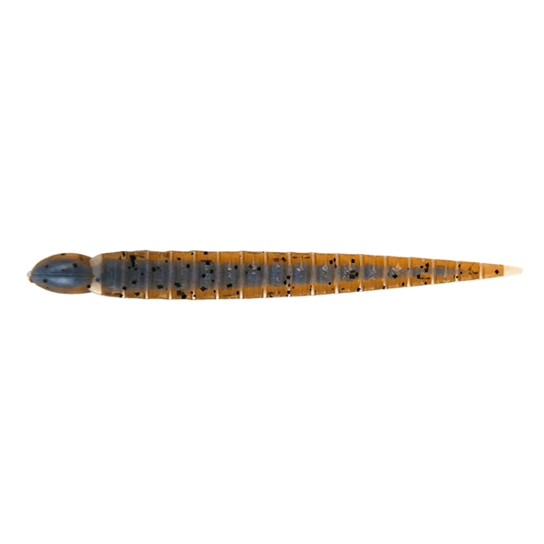 KEITECH Custom Leech 3" Length: 3" (76mm) (10 pcs/pack) #111C Cinnamon Pepper / Blue Neon