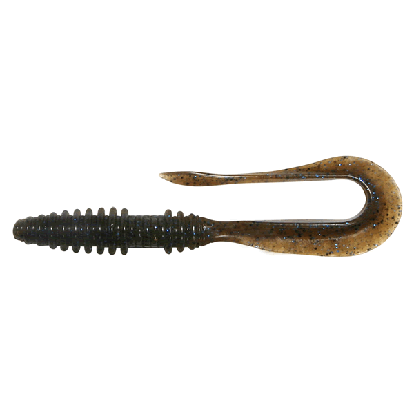 KEITECH Mad Wag Mini 3.5" Length: 3.5" (89mm) (10 pcs/pack) #207 Green Pumpkin Pepper Blue