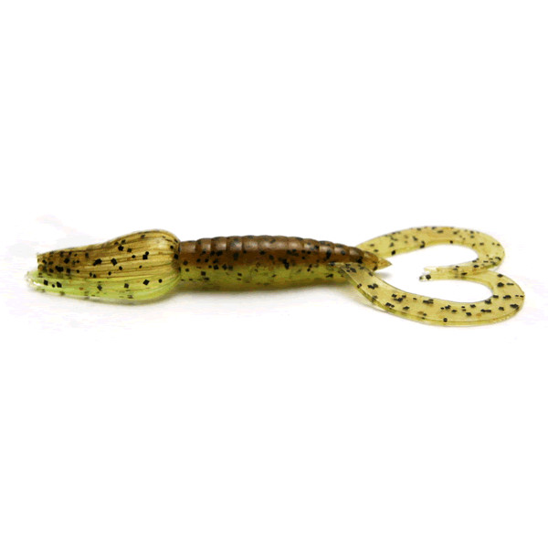 KEITECH Little Spider 2" Length: 2" (51mm) (8 pcs/pack) #401 Green Pumpkin / Chartreuse