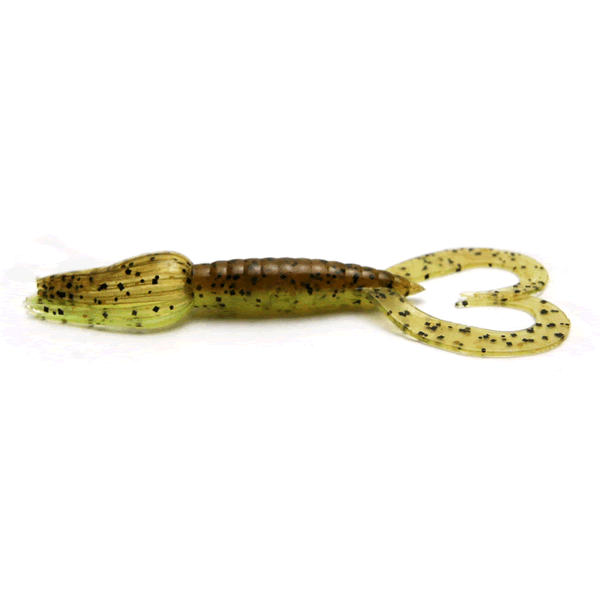 KEITECH Little Spider 3.5" Length: 3.5" (89mm) (5 pcs/pack) #401 Green Pumpkin / Chartreuse