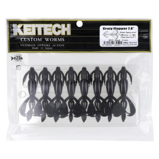 KEITECH CRAZY FLAPPER 2.8" 3.4g (8 pcs/pack) #001 BLACK