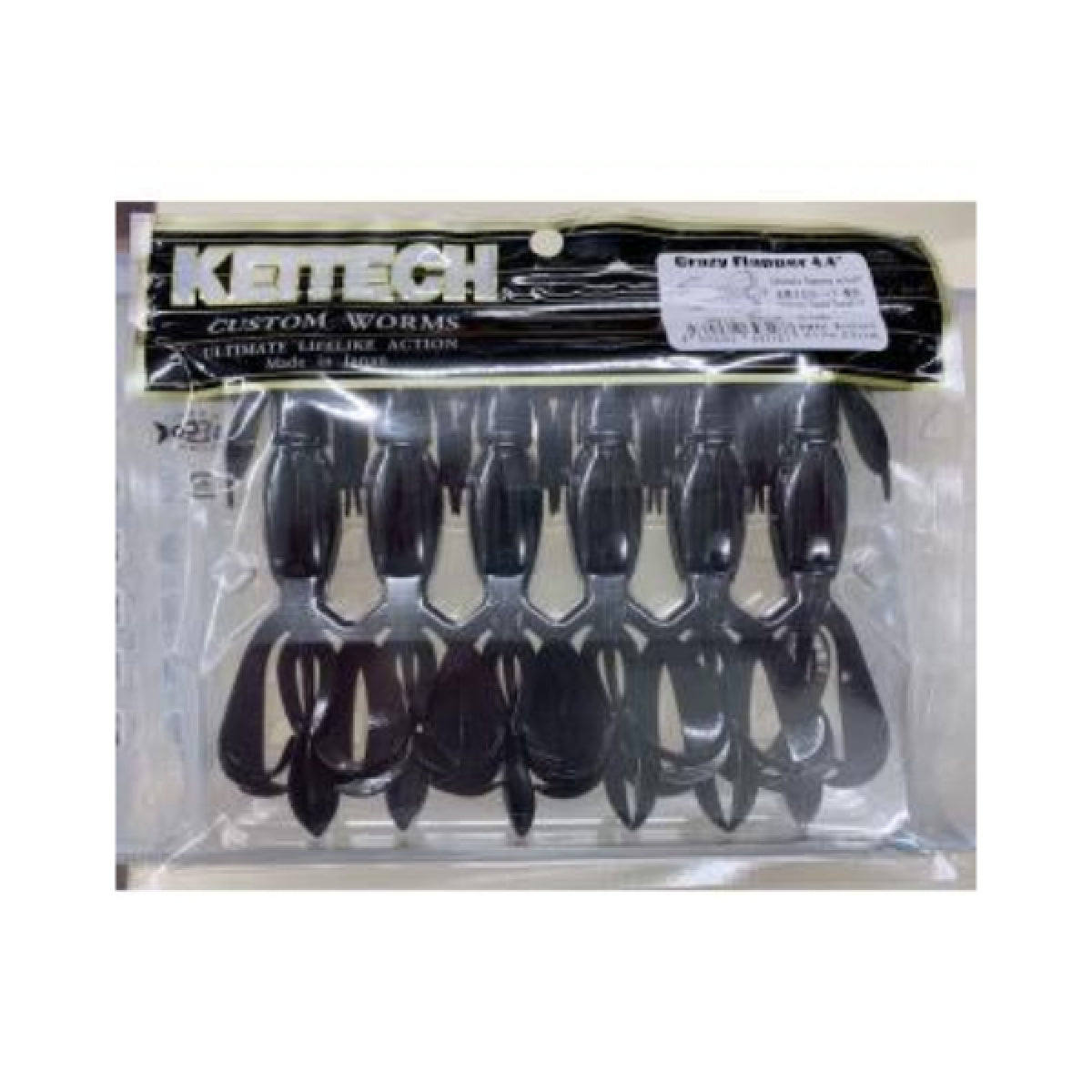 KEITECH CRAZY FLAPPER 4.4" 12.0g (6 pcs/pack) #001 BLACK