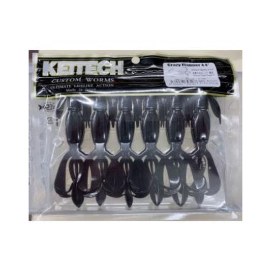 KEITECH CRAZY FLAPPER 4.4" 12.0g (6 pcs/pack) #001 BLACK