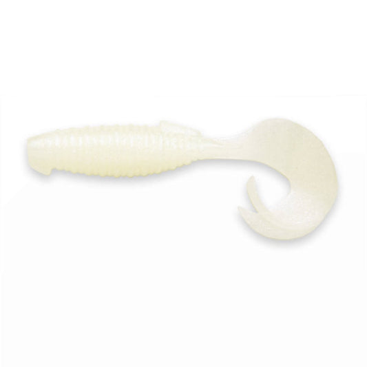 KEITECH FLAPPER GRUB 4" 6.2g (7 pcs/pack) #024 SILVER PEARL GLOW