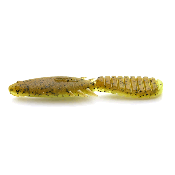 KEITECH Paddlin' Beaver 3.5" Length: 3.5" (89mm) (7 pcs/pack) #401 Green Pumpkin Chartreuse