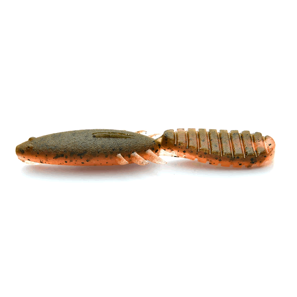 KEITECH Paddlin' Beaver 3.5" Length: 3.5" (89mm) (7 pcs/pack) #438 Green Pumpkin Fire